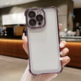 thumbnail image 1 of Plating Case for iPhone 15 Pro 6.1 inch, Clear TPU Back Cute Luxury Frame Transparent with Camera Lens Protector Slim Thin Lightweight Phone Cover for Apple iPhone 15 Pro, Darkpurple, 1 of 11