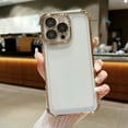 thumbnail image 1 of Plating Case for iPhone 15 Pro Max 6.7 inch, Clear TPU Back Cute Luxury Frame Transparent with Camera Lens Protector Slim Thin Lightweight Phone Cover for Apple iPhone 15 Pro Max, Gray, 1 of 11