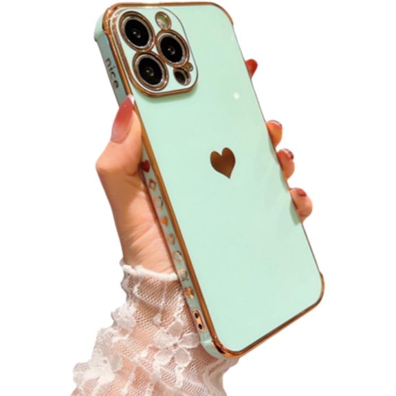 Plating Heart Laser Aurora Matte Case,  Full Lens Protection Shockproof Phone Case, Non-Slip Slim Matte Grip For Iphone 17/16/15/14/13/12/11pro Max