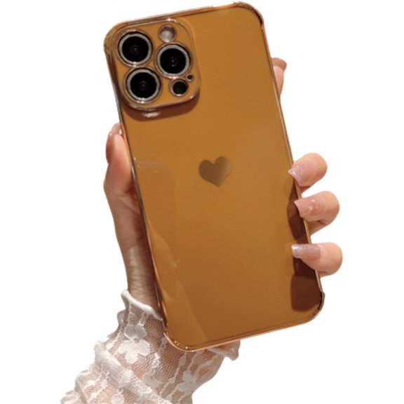 Plating Heart Laser Aurora Matte Case,  Full Lens Protection Shockproof Phone Case, Non-Slip Slim Matte Grip For Iphone 17/16/15/14/13/12/11pro Max