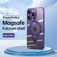 thumbnail image 1 of Plating Magnetic Shockproof for iPhone 14 Pro Max Case, [Compatible with MagSafe] With Lens Film Built-in Foldable Stand Slim Yet Protective Phone Cover for iPhone 14 Pro Max, Darkpurple, 1 of 11