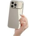 thumbnail image 1 of Plating Mirror Large Window Camera Lens Protector Phone Case Compatible with iPhone Case (Silver,iPhone 12 Pro), 1 of 6