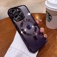 thumbnail image 1 of Plating Soft TPU Full Lens Protect Case For iPhone 15 14 13 12 11 Pro Max Plus Magsafe Magnetic Wireless Charging Clear Cover, 1 of 7