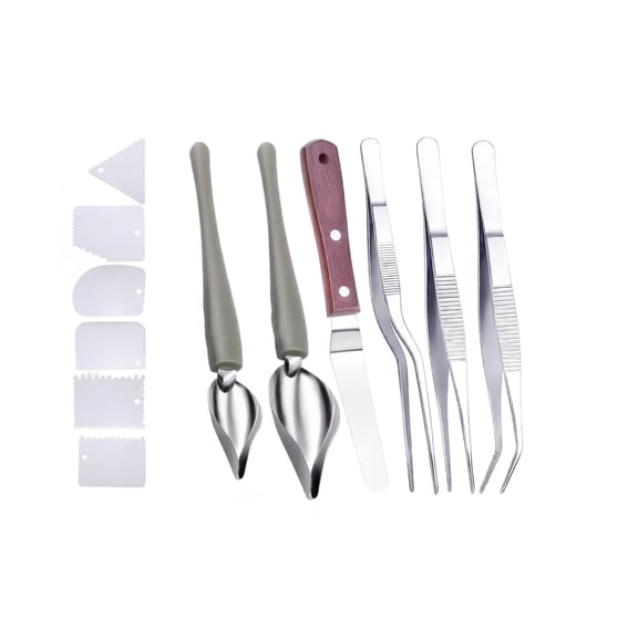 Plating Tools Set, Food Grade Stainless Steel, 12 Piece Culinary Decorating Tool Kit, For Cooking Baking Pastry Drawing Sauce Art Cake Carving Garnish Decorating For Home Kitchen Professional Chefs