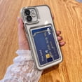 thumbnail image 1 of Plating Wallet for iPhone 12 Case, Bling Glitter Diamond Card Holder Camera Protection Luxury Cover + 2* Screen Protector, Card Slot Case Elegant iPhone 12 Phone Case -White, 1 of 6