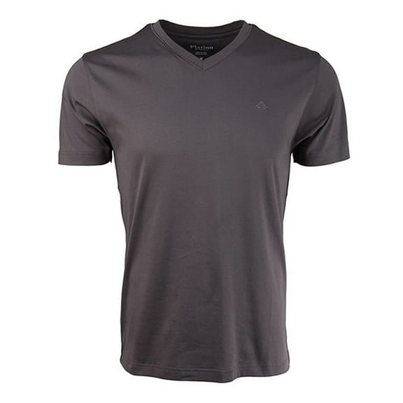 Platino De Marquis Men's 303V V-neck Cotton T-Shirt - Charcoal - M