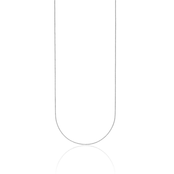 Platinum 0.7mm Box Link Chain Necklace