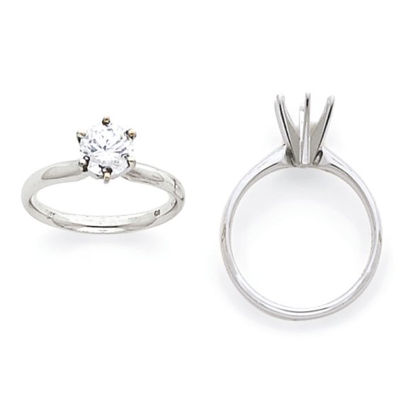 Platinum 1.25ct. Heavy-Weight Half-Round 6-Prong Solitaire Mounting