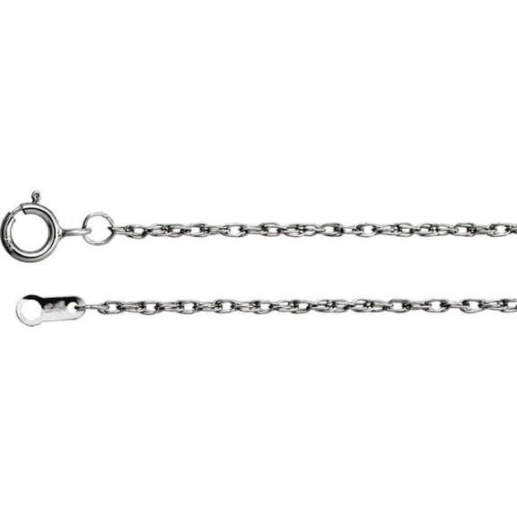 Platinum 1.3mm Necklace 18 Inch Rope Chain With Spring-Ring Chain Necklace for Women and Men