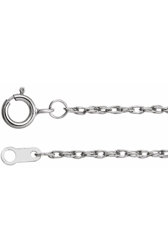 Platinum 1.3mm Rope Chain Necklace Fine Jewelry for Women Gifts for Her, 16"