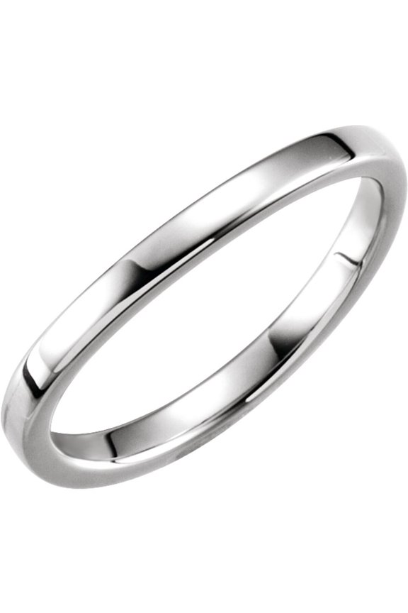 Platinum 1.65mm Stackable Bridal Wedding Engagement Anniversary Band Ring Fine Jewelry For Women Gifts For Her, Size 6.5