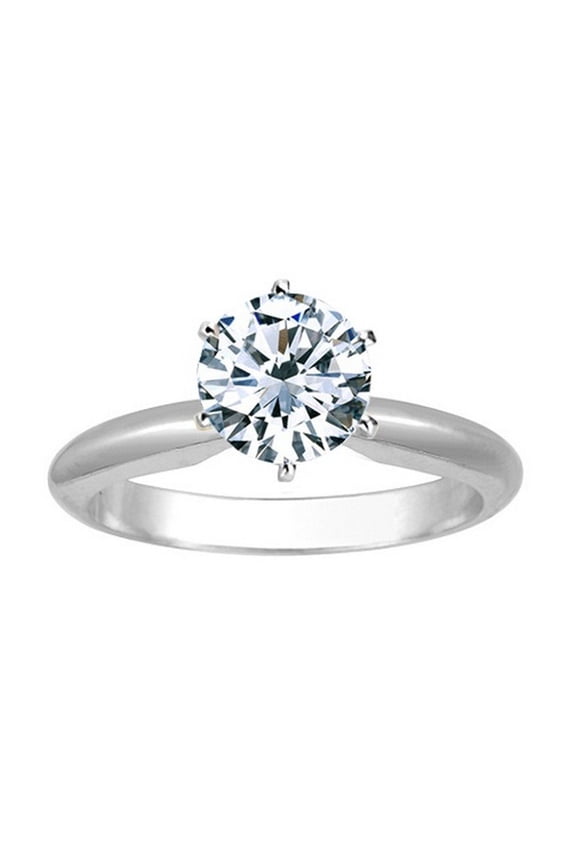 Platinum 1.75 Carat Lab Grown 6 Prong Solitaire Round Cut IGI CERTIFIED Diamond Engagement Ring (1.75 Ct,D-E Color VS1-VS2 Clarity)