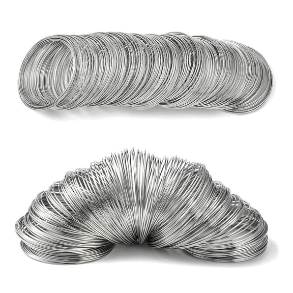 Platinum 1000 g Steel Memory Wire for Wrap Bracelets Making Nickel Free Platinum 18 Gauge 1mm 60mm inner diameter 750 circles/1000gDIY