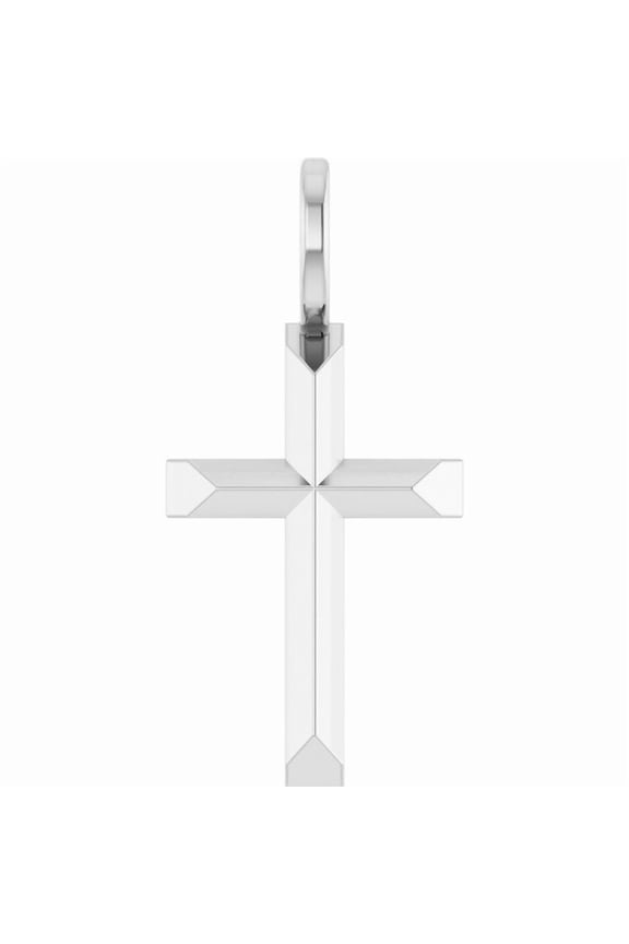 Platinum 18 X 9 Mm Polished Knife Edge Cross Pendant