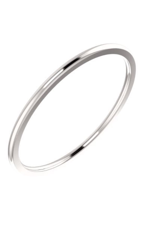 Platinum 1mm Polished Comfort Fit Band Ring - 2.5 Grams - Size 6