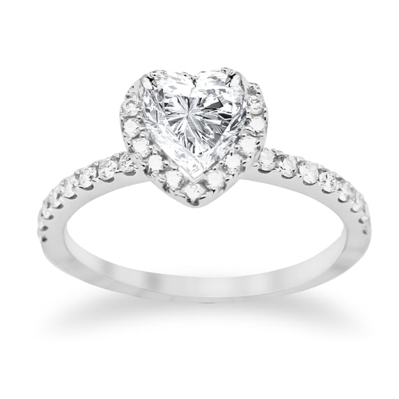 Platinum 2.5 Carat LAB GROWN IGI CERTIFIED DIAMOND Halo Heart Cut ...