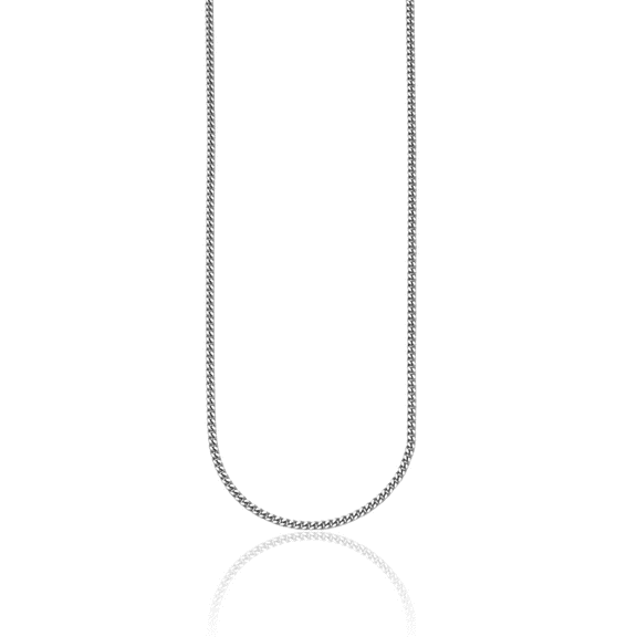 Platinum 2.5mm Curb Link Chain Necklace