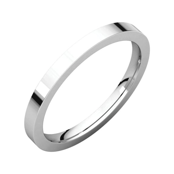 Platinum 2mm Flat Comfort Fit Band - Size 6.5