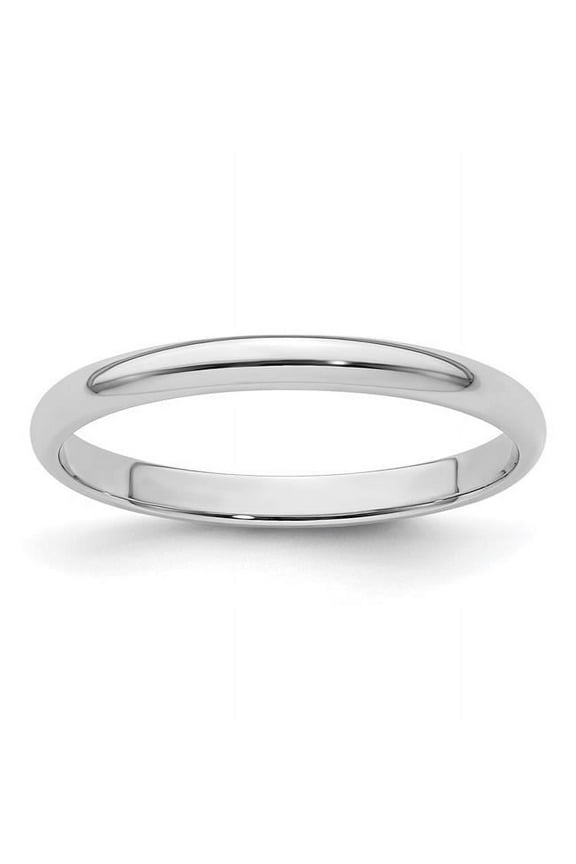Platinum 2mm Half Round Wedding Band Size 6 PHR020