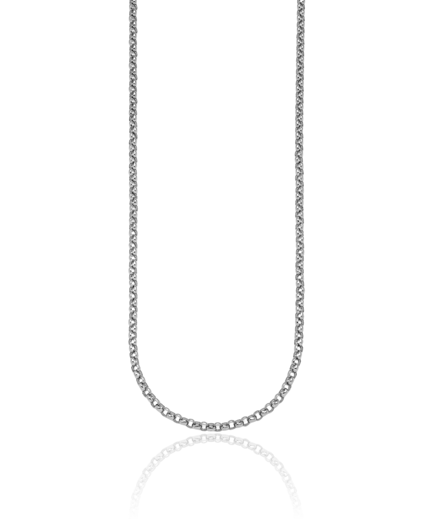 Platinum 3.4mm Cable Rolo Link Chain Belcher Necklace - Walmart.com