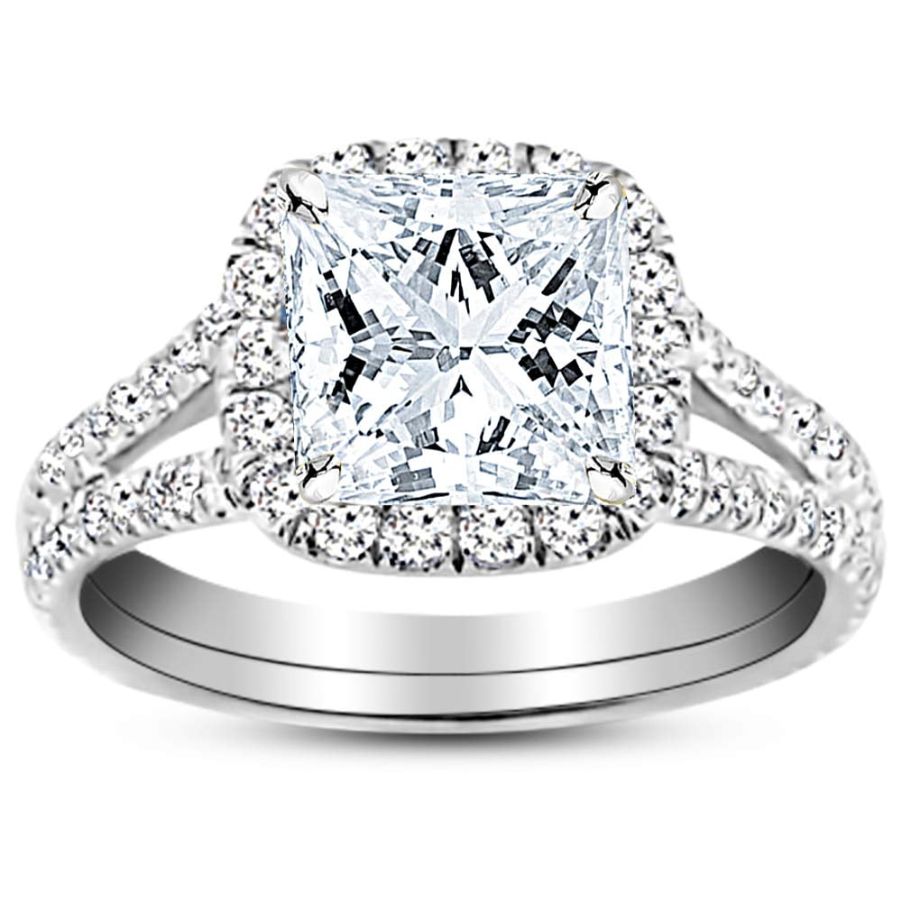 Platinum 3.75 Carat LAB GROWN IGI CERTIFIED DIAMOND Split Shank ...