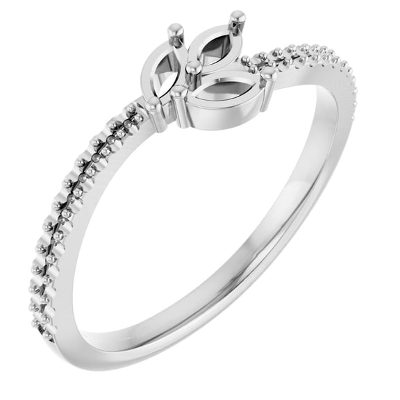 Platinum 3 Three-Stone Family Freeform Bypass Fashion Ring Fine Jewelry For Women Gifts For Her (Mounting Only, Not All Stones Included), Size 7