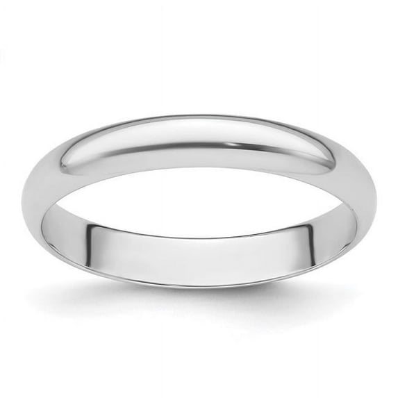 Platinum 3 mm Half-round Featherweight Band, Size 5.5