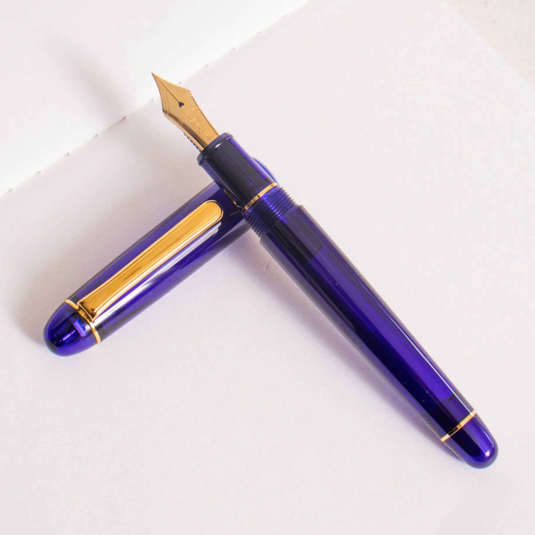 Platinum 3776 Century Chartres Blue Gold Fountain Pen