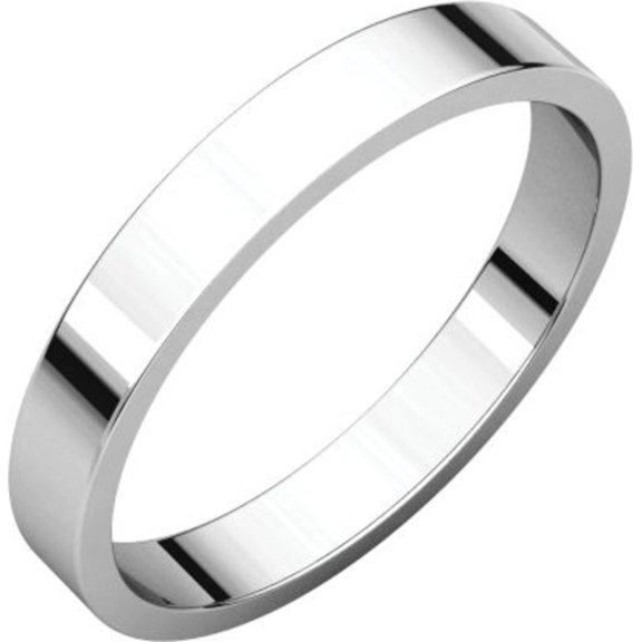 Platinum 3mm Flat Band - Size 5