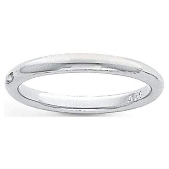 Platinum 3mm Half-Round Comfort Fit Lightweight Band - Size 12