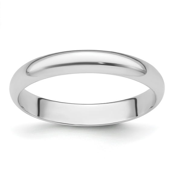 Platinum 3mm Half Round Featherweight Wedding Band Size 5.5