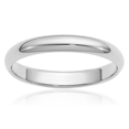 thumbnail image 1 of Platinum 3mm Half Round Plain Classic Wedding Band Ring, 1 of 9