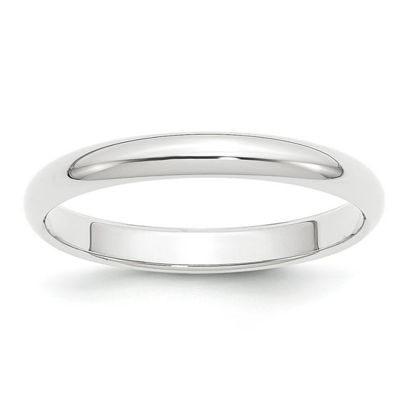 Platinum 3mm Half-Round Wedding Band - Size 5