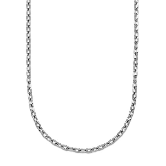 Platinum 3mm Solid Cable Chain Necklace 24 Inch Chain Necklace for Women and Men - 20.7 Grams