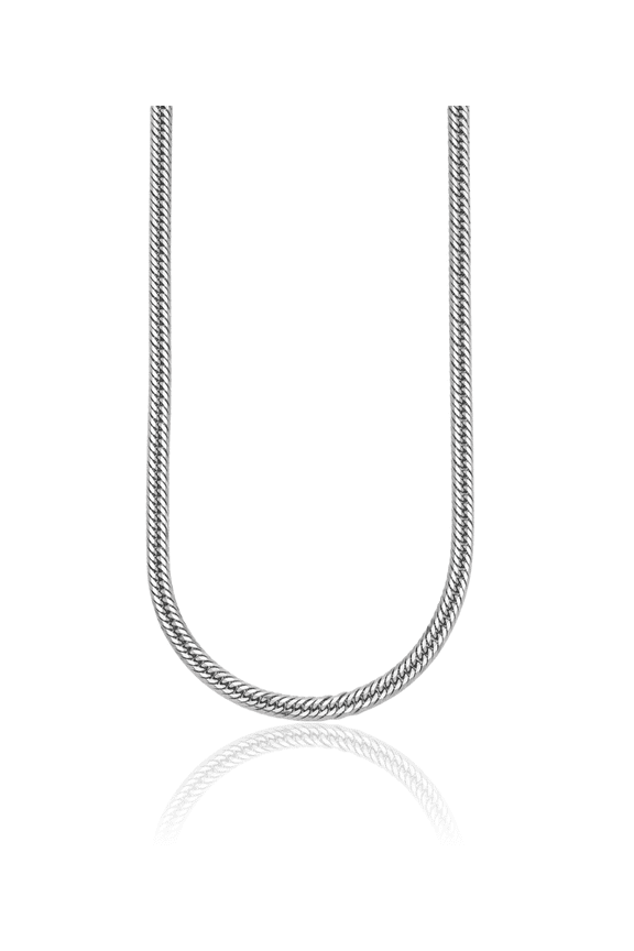 Platinum 4.3mm Curb Link Chain Necklace