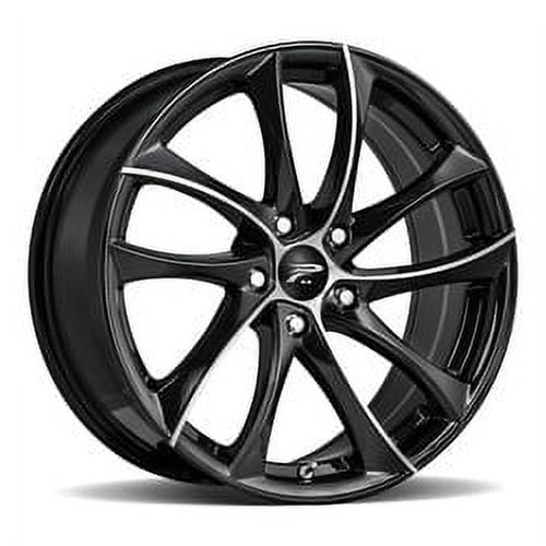 Platinum 438U Gyro Aluminum 17" Wheel Rim 17x7.5 inch 5 Lug Gloss Black Cut Face/Clear-Coat