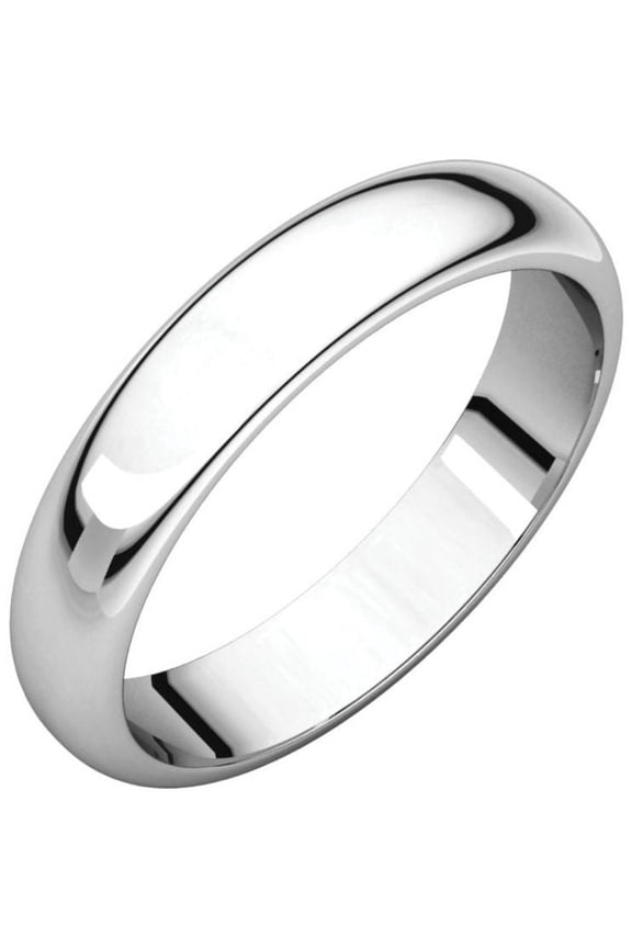 Platinum 4mm Half Round Band - Size 6