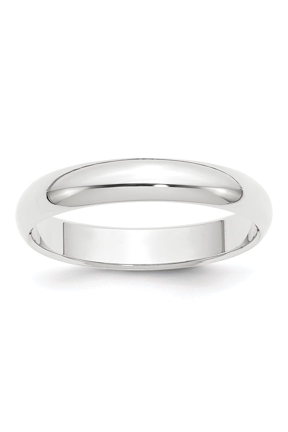 Platinum 4mm Half-Round Featherweight Band Ring Size 4