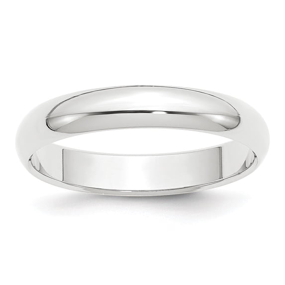 Platinum 4mm Half-Round Featherweight Band - Size 9.5