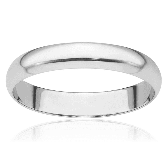 Platinum 4mm Half Round Plain Classic Wedding Band Ring
