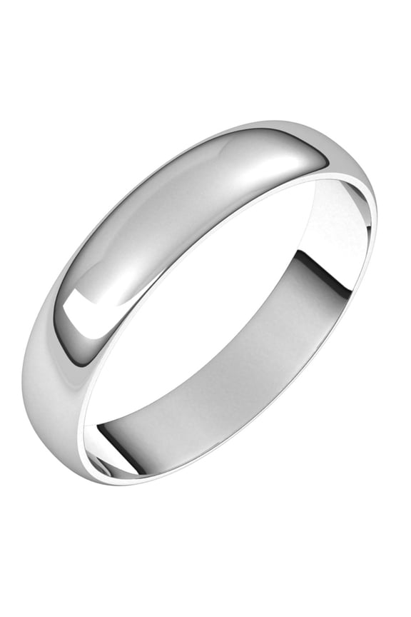 Platinum 4mm Half Round Shape Ultra-Light Classic Bridal Wedding Engagement Anniversary Band Ring Fine Jewelry For Women Gifts For Her, Size 6