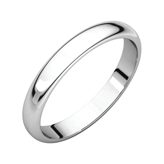 Platinum 4mm Light Half Round - Size 8