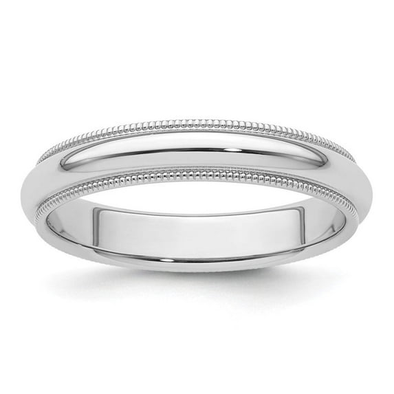 Platinum Solid Polished 4mm Comfort-Fit Milgrain Size 10 Wedding Band Ring Wedding Band for Women and Men
