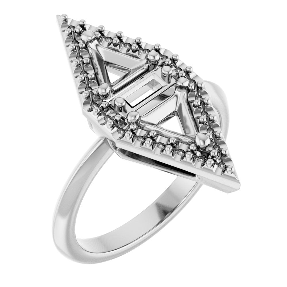 Platinum 5.5mm Trillion Triangle Shape 2 Two-Stone Bridal Wedding ...
