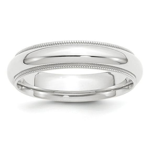 Platinum 5mm Comfort-Fit Milgrain Size 6 Wedding Band; for Adults and Teens; for Women and Men