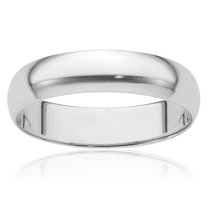 Platinum 5mm Half Round Plain Classic Wedding Band Ring