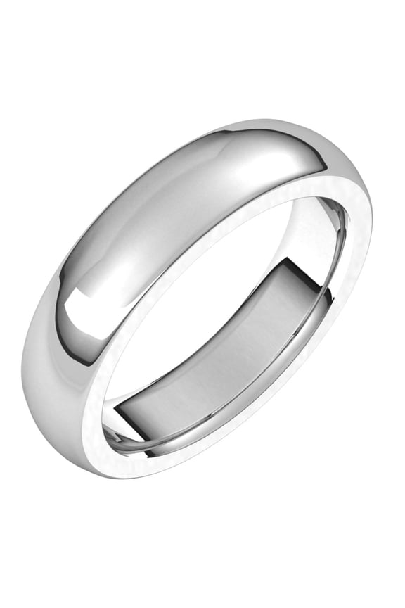 Platinum 5mm Half Round Shape Comfort Fit Heavy Classic Bridal Wedding Engagement Anniversary Band Ring Fine Jewelry For Women Gifts For Her, Size 11
