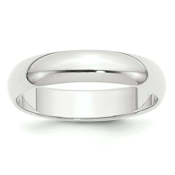 Platinum 5mm Half-Round Wedding Band Ring Size 4.5
