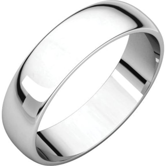 Platinum 5mm Light Half Round - Size 8.5