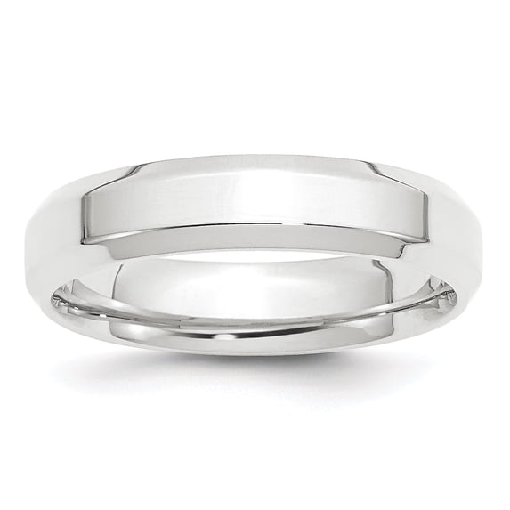Platinum Solid Knife Edge 5mm Polished Beveled Edge Size 9 Wedding Band Ring Wedding Band for Women and Men